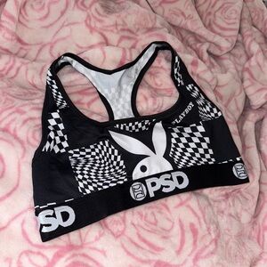 PSD Black and White Checkered Sports Bra